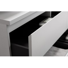 Koupelnová skříňka Carole + deska pod umyvadlo Navira Pro - 36 mm - bílá matná - 120x51,6x46 cm