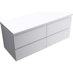 Koupelnová skříňka Carole + deska pod umyvadlo Navira Pro - 36 mm - bílá matná - 120x51,6x46 cm