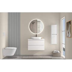 Koupelnová skříňka Carole + deska pod umyvadlo Navira Pro - 36 mm - bílá matná - 60x51,6x46 cm