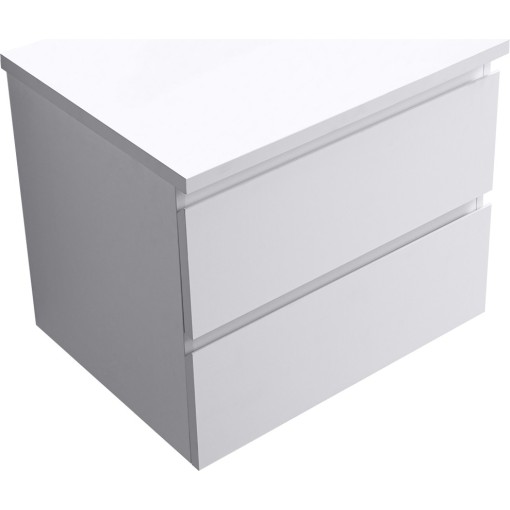 Koupelnová skříňka Carole + deska pod umyvadlo Navira Pro - 36 mm - bílá matná - 60x51,6x46 cm