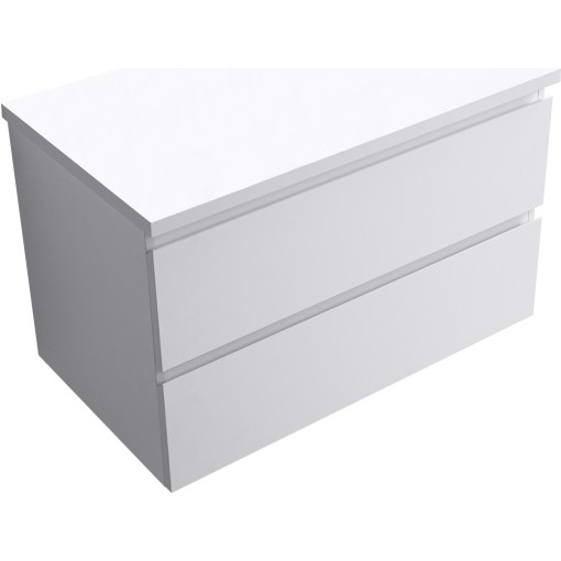 Koupelnová skříňka Carole + deska pod umyvadlo Navira Pro - 36 mm - bílá matná - 80x51,6x46 cm