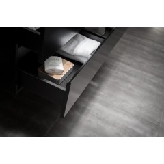 Koupelnová skříňka Carole + deska pod umyvadlo Navira Pro - 36 mm - černá matná - 120x51,6x46 cm