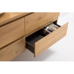 Koupelnová skříňka Carole + deska pod umyvadlo Navira Pro - 36 mm - dub medový - 120x51,6x46 cm