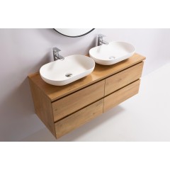 Koupelnová skříňka Carole + deska pod umyvadlo Navira Pro - 36 mm - dub medový - 120x51,6x46 cm