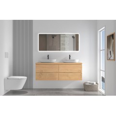 Koupelnová skříňka Carole + deska pod umyvadlo Navira Pro - 36 mm - dub medový - 120x51,6x46 cm