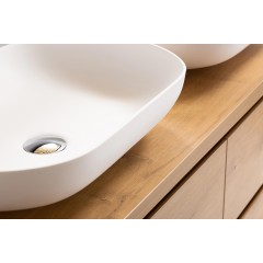 Koupelnová skříňka Carole + deska pod umyvadlo Navira Pro - 36 mm - dub medový - 160x51,6x46 cm