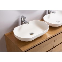 Koupelnová skříňka Carole + deska pod umyvadlo Navira Pro - 36 mm - dub medový - 160x51,6x46 cm