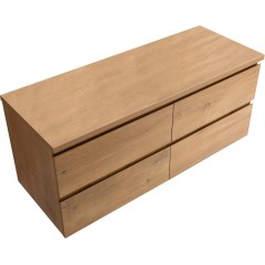 Koupelnová skříňka Carole + deska pod umyvadlo Navira Pro - 36 mm - dub medový - 160x51,6x46 cm