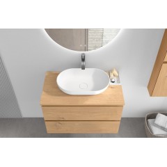 Koupelnová skříňka Carole + deska pod umyvadlo Navira Pro - 36 mm - dub medový - 60x51,6x46 cm