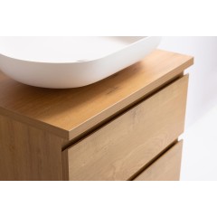 Koupelnová skříňka Carole + deska pod umyvadlo Navira Pro - 36 mm - dub medový - 60x51,6x46 cm