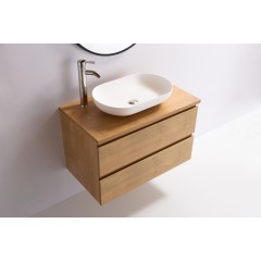 Koupelnová skříňka Carole + deska pod umyvadlo Navira Pro - 36 mm - dub medový - 80x51,6x46 cm