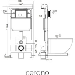Modul pro WC závěsné Prime - předstěnová instalace/sádrokarton - 50x114 cm