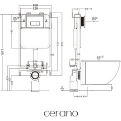 Modul pro WC závěsné Prime - pro zazdění - 46x107,7 cm