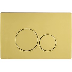 Kompletní podomítkový WC set Lite/Verde - černá matná - WC tlačítko Duo, zlatá - předstěnová instalace - 49x36 cm