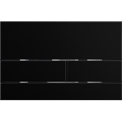 Kompletní podomítkový WC set Lite/Verde - černá lesklá - WC tlačítko Line, černá matná - k zazdění - 49x36 cm
