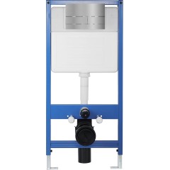 Kompletní podomítkový WC set Lite/Verde - černá matná - WC tlačítko Line, nerez - předstěnová instalace - 49x36 cm