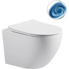 Kompletní podomítkový WC set Lite/Cesso - bílá lesklá - WC tlačítko Duo, chrom - předstěnová instalace - 49x36 cm