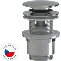 Umyvadlová výpusť - 5/4“ click-clack s přepadem - plast - 35/50mm - chrom