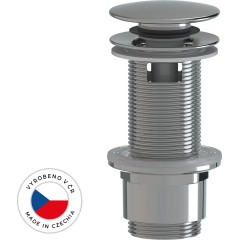 Umyvadlová výpusť - 5/4“ click-clack s přepadem - plast - 67/82mm - chrom