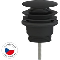 Umyvadlová výpusť - 5/4“ click-clack - univerzální - plast  - černá matná