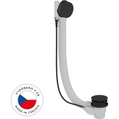 Vanová souprava ovládaná bovdenem 6/4“ - zátka 72mm - bez sifonu - černá matná - 60 cm