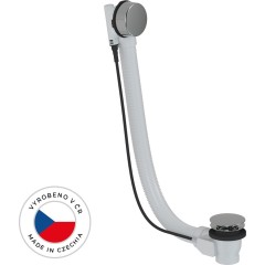 Vanová souprava ovládaná bovdenem 6/4“ - zátka 72mm - bez sifonu - chrom - 80 cm