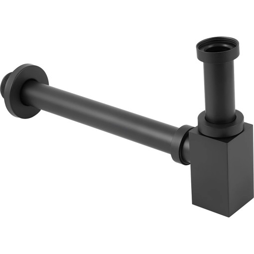 Sifon umyvadlový - 5/4" - nerezová ocel - DN32 mm - černá matná