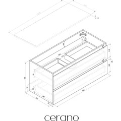 Koupelnová skříňka Carole - betonově šedá + deska pod umyvadlo z lit. mramoru Elanys - 12 mm - bílá matná - 100x49,2x46 cm