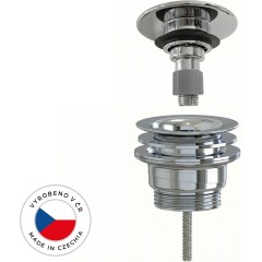 Umyvadlová výpusť - 5/4“ click-clack - univerzální - neuzavíratelná - plast - chrom