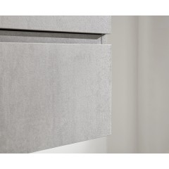 Koupelnová skříňka Carole - betonově šedá + umyvadlo z lit. mramoru Ovo - bílá lesklá - 100,5x53x46,5 cm