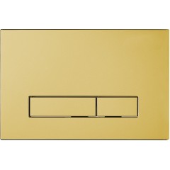 Kompletní podomítkový WC set Lite/Verde - černá lesklá - WC tlačítko Slim, zlatá - předstěnová instalace/sádrokarton - 49x36 cm
