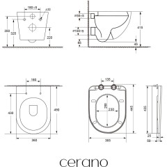 Kompletní podomítkový WC set Lite/Cesso - bílá lesklá - WC tlačítko Classic, zlatá - k zazdění - 49x36 cm