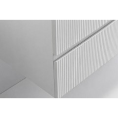 Koupelnová skříňka Carole + deska pod umyvadlo Navira Slim - 18 mm - bílá matná rýhovaná - 100x49,8x46 cm