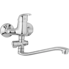 JB Sanitary Nástěnná umyvadlová a sprchová baterie SLIM, rozteč 100 mm, otočný přepínač, bez příslušenství, S ramínko 300 mm A10 32 40