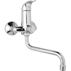 JB Sanitary Nástěnná umyvadlová a sprchová baterie SLIM, rozteč 100 mm, otočný přepínač v těle, bez příslušenství, trubkové ramínko 300 mm A10 34 50