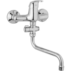 JB Sanitary Nástěnná umyvadlová a sprchová baterie SLIM, 150 mm, otočný přepínač, bez příslušenství, trubkové ramínko 200 mm A10 37 30