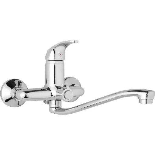 JB Sanitary Nástěnná umyvadlová a sprchová baterie SLIM, rozteč 150 mm, otočný přepínač v těle, bez příslušenství, S ramínko 250 mm A10 39 20