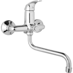 JB Sanitary Nástěnná umyvadlová a sprchová baterie SLIM, rozteč 150 mm, otočný přepínač v těle, bez příslušenství, trubkové ramínko 200 mm A10 39 30