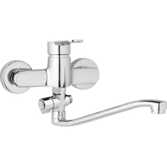 JB Sanitary Nástěnná umyvadlová a sprchová baterie MIRAM, rozteč 150 mm, otočný přepínač, bez příslušenství, S ramínko 250 mm M10 37 20