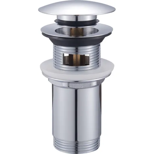 JB Sanitary Umyvadlová výpusť 5/4" s přepadem, velká zátka, chrom VK01