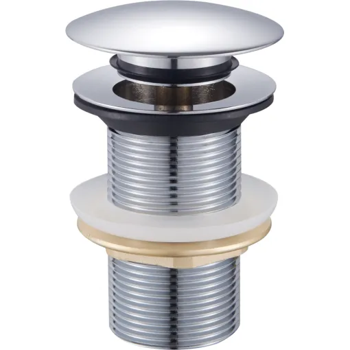JB Sanitary Umyvadlová výpusť 5/4" bez přepadu, velká zátka, chrom VK05