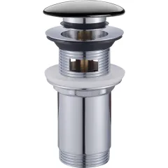 JB Sanitary Umyvadlová výpusť 5/4" s přepadem, velká černá zátka VK21