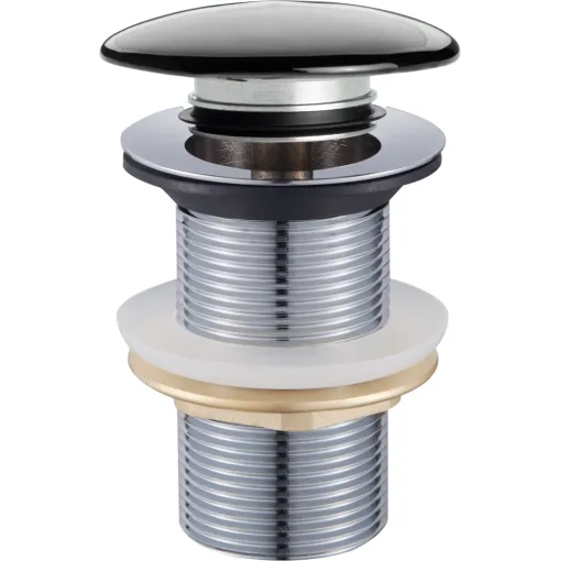 JB Sanitary Umyvadlová výpusť 5/4" bez přepadu, velká černá zátka VK25