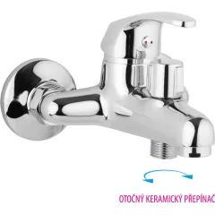 JB Sanitary Vanová nástěnná baterie SLIM 100 mm, s otočným přepínačem A10 46 00