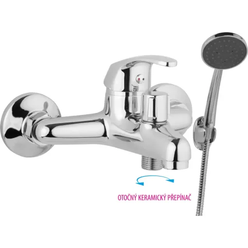JB Sanitary Vanová nástěnná baterie SLIM 150 mm, s otočným přepínačem s příslušenstvím A10 51 01