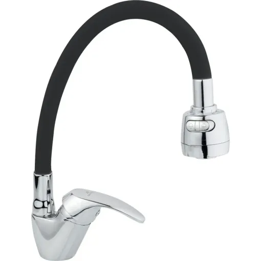 JB Sanitary Stojánková dřezová baterie SLIM, černé flexi ramínko A10 17 05