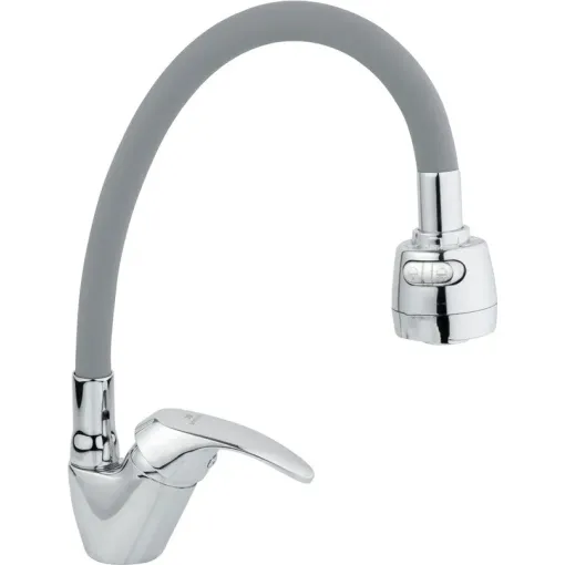 JB Sanitary Stojánková dřezová baterie SLIM, šedé flexi ramínko A10 17 08