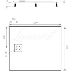 Sprchová vanička obdélníková LUX 800x1000 mm, bez nožiček