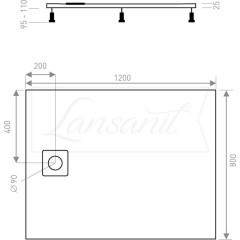 Sprchová vanička obdélníková LUX 800x1200 mm, bez nožiček