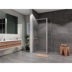 Sprchový kout čtverec otevírací jednokřídlý Tadao 800x800, chrom, čiré sklo